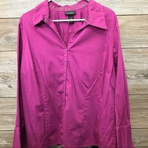 Lane Bryant Top Pink 22/24 Button Down shirt